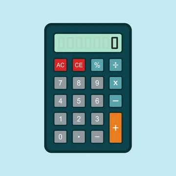 Calculator icon in flat style. Mathematics vector illustration on isolated .. Stock Illustration