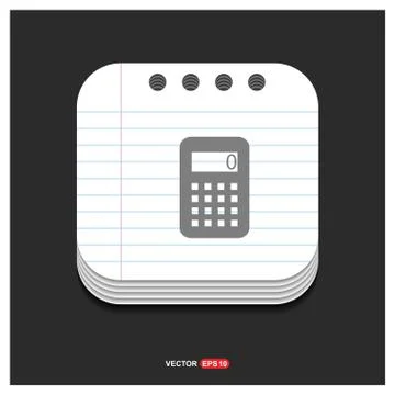 Calculator icon Gray icon on Notepad Style template Vector EPS 10 Free Icon Stock Illustration