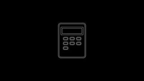 Calculator icon isolated on black background. Stock Footage 306557959