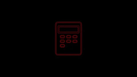 Calculator icon isolated on black background. Stock Footage 306557963