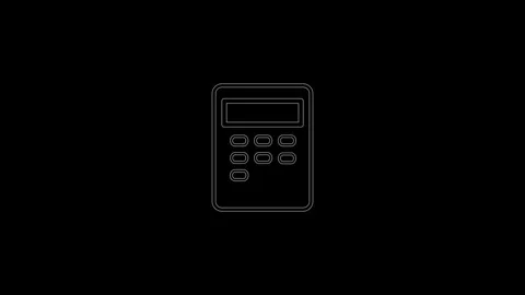 Calculator icon isolated on black background. Stock Footage 306557964
