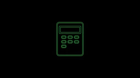Calculator icon isolated on black background. Stock Footage 306557967