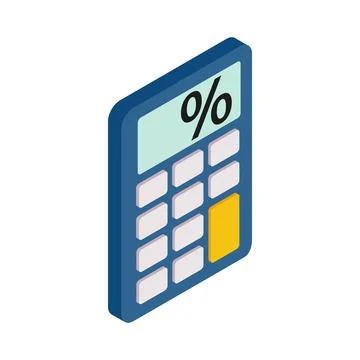 Calculator icon, isometric 3d style Stock Illustration
