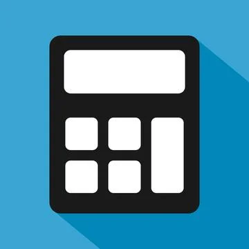 Calculator icon, mathematics web button vector illustration. Internet website Stock Illustration