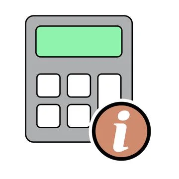 Calculator icon, mathematics web button vector illustration. Internet website Illustrazione stock