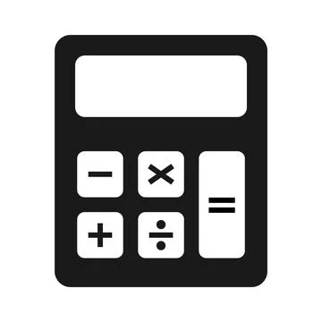Calculator icon, mathematics web button vector illustration. Internet website Stock Illustration