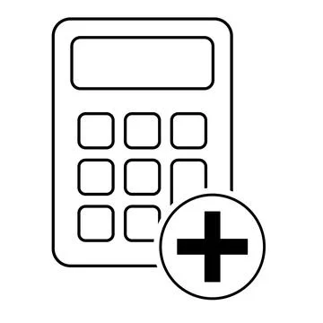 Calculator icon, mathematics web button vector illustration. Internet website Stock Illustration