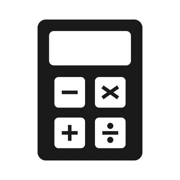 Calculator icon, mathematics web button vector illustration. Internet website Stock Illustration