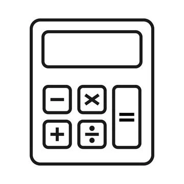 Calculator icon, mathematics web button vector illustration. Internet website Stock Illustration