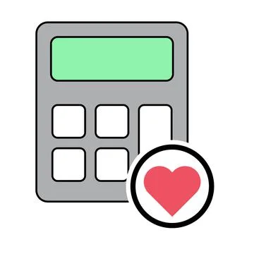 Calculator icon, mathematics web button vector illustration. Internet website Stock Illustration