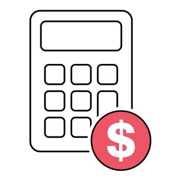 Calculator icon, mathematics web button vector illustration. Internet website Stock Illustration