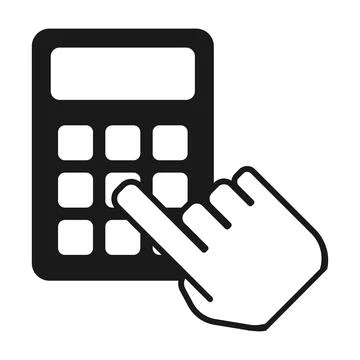 Calculator icon, mathematics web button vector illustration. Internet website Stock Illustration