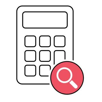 Calculator icon, mathematics web button vector illustration. Internet website Stock Illustration