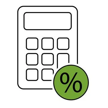 Calculator icon, mathematics web button vector illustration. Internet website Stock Illustration