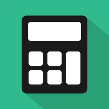 Calculator icon, mathematics web button vector illustration. Internet website Stock Illustration