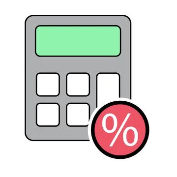 Calculator icon, mathematics web button vector illustration. Internet website Stock Illustration