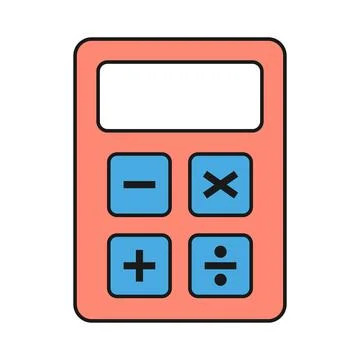Calculator icon, mathematics web button vector illustration. Internet website Stock Illustration