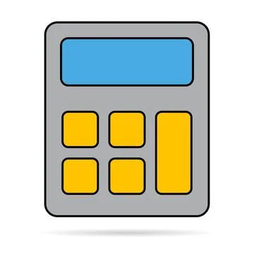 Calculator icon, mathematics web button vector illustration. Internet website 스톡 일러스트