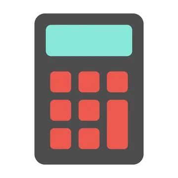 Calculator icon, mathematics web button vector illustration. Internet website Stock Illustration