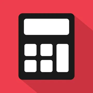 Calculator icon, mathematics web button vector illustration. Internet website Illustrazione stock