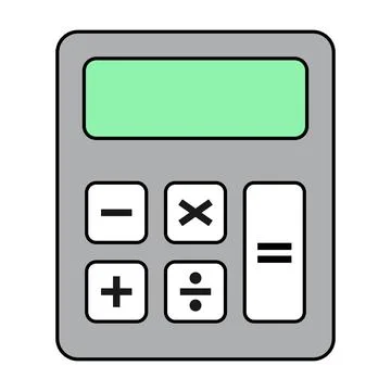 Calculator icon, mathematics web button vector illustration. Internet website Stock Illustration