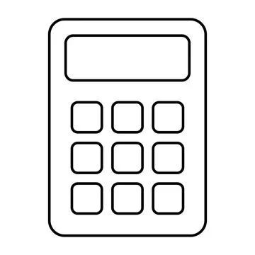 Calculator icon, mathematics web button vector illustration. Internet website Stock Illustration