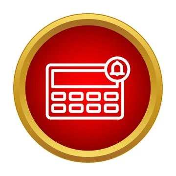 Calculator icon with notification bell reminder Stock Illustration