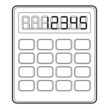 Calculator icon, outline style Illustrazione stock