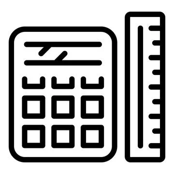 Calculator icon outline vector. Plotter print Stock Illustration