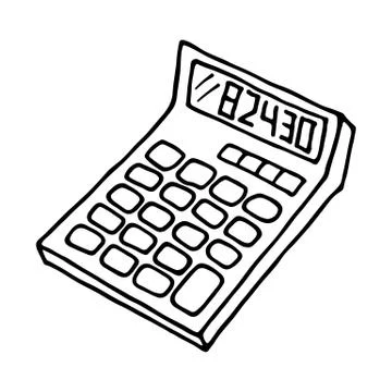Calculator icon outlined Stock Illustration