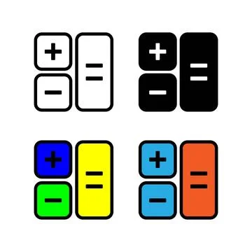 Calculator icon set, flat design vector illustration for web design and mob.. Stock Illustration