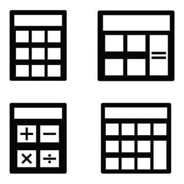 Calculator icon set Illustrazione stock