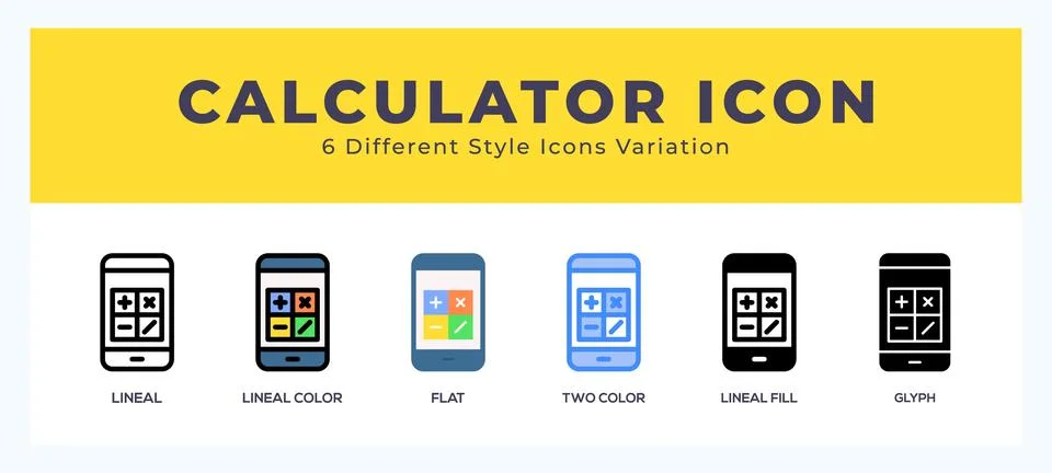 Calculator icon set pack vector illustration. Stock Illustration