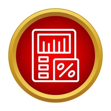 Calculator icon showing data analysis and percentage Stock Illustration