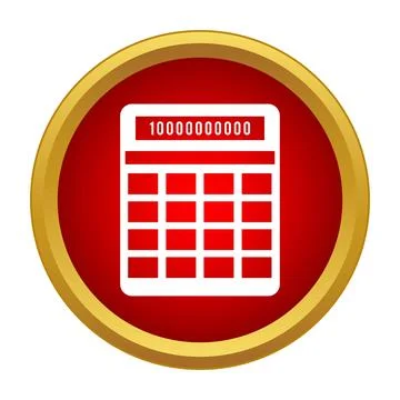 Calculator icon showing numerical display for accounting Illustrazione stock