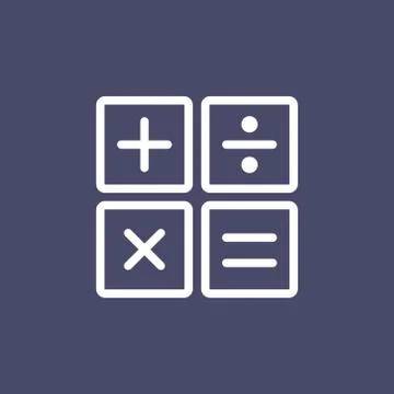 Calculator icon simple flat style outline illustration Illustrazione stock