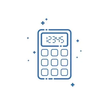 Calculator icon. Vector illustration Flat linear design Stock Illustration