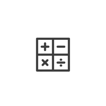 Calculator icon on white background. Stock Illustration