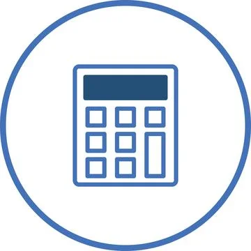 Calculator Icon within Circular Frame: Financial Tool for Mathematical Func.. Stock Illustration