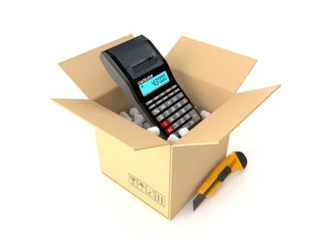 Calculator inside package Illustration