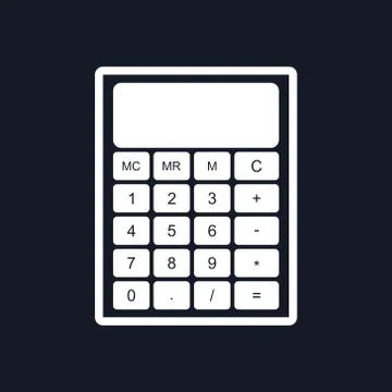 Calculator Isolated on Black Background 스톡 일러스트