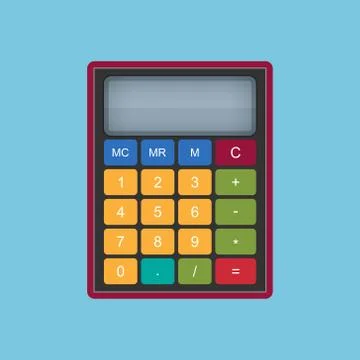 Calculator Isolated on Blue Background Stockillustratie