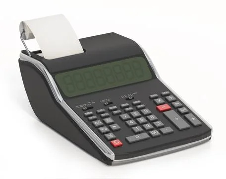Calculator isolated on white background. 3D illustration Ilustración de archivo