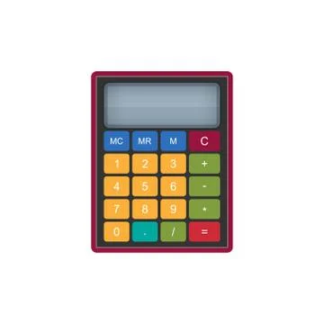 Calculator Isolated on White Illustrazione stock