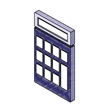 Calculator isometric symbol scribble Illustrazione stock