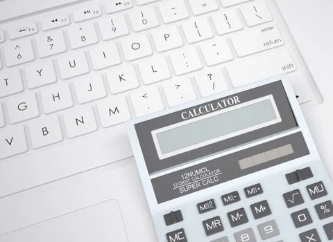 Calculator on the keyboard Stock Illustration