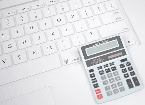 Calculator on the keyboard Stock Illustration