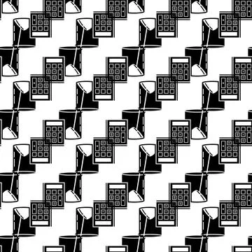 Calculator lab beaker pattern seamless vector Stock Illustration