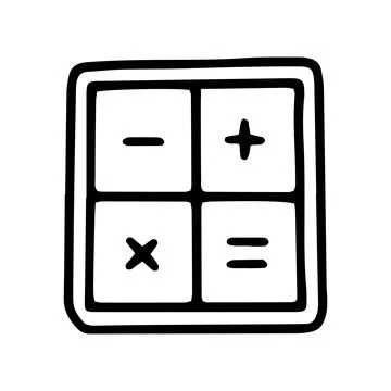 Calculator line vector doodle simple icon design Stock Illustration