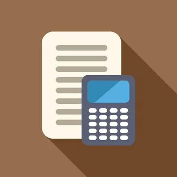 Calculator lying near document with numbers for calculation Stock Illustration